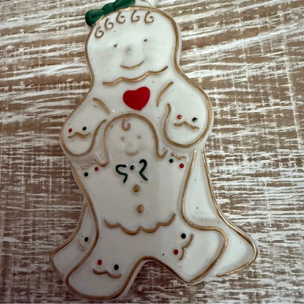 Wedgewood Gingerbread Baby’s 1st Christmas Ceramic Holiday Ornament, EUC